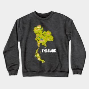 Thailand Illustrated Map Crewneck Sweatshirt